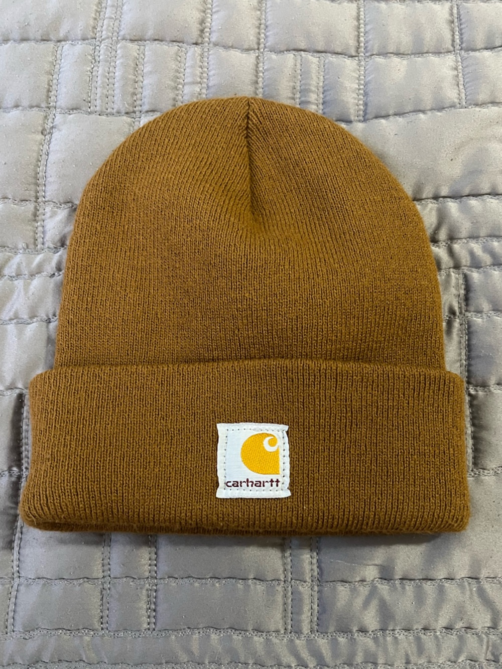 Carhartt Tan/Camel Knit Cuffed Beanie with Logo Patch
